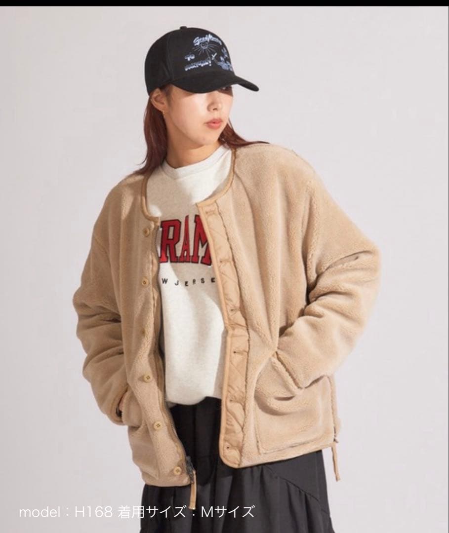 ミリタリーリバーシブルクルーネックダウンジャケットTAION-R104BML-1