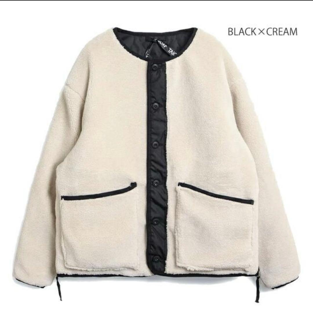 ミリタリーリバーシブルクルーネックダウンジャケットTAION-R104BML-1