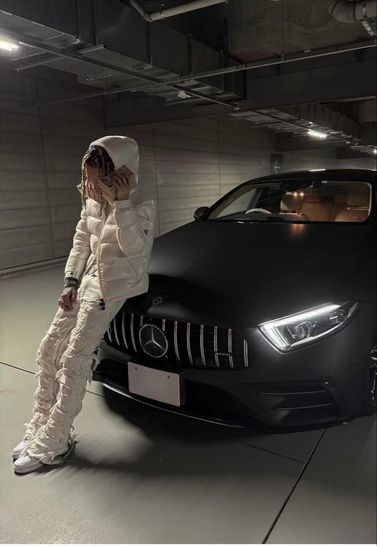 valabasasバラバサス クラッシュリペアスキニーフレアデニム ホワイト30