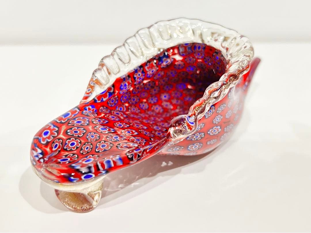 レトロポップ ベネチアンガラス ムラーノ ミルフィオリ 靴 花 ペーパーウエスト