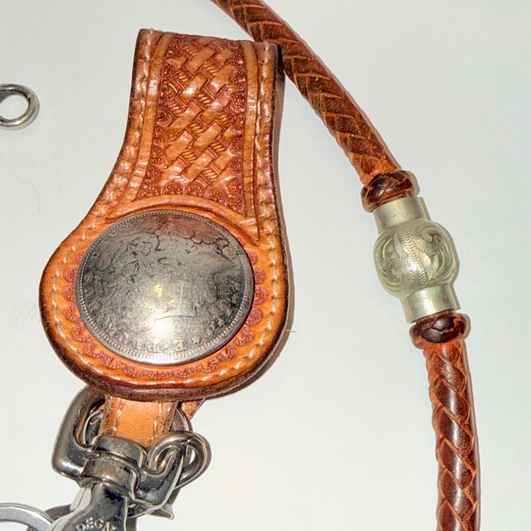 【希少】 デグナー カービング レザー ウォレット チェーン付き コンチョ