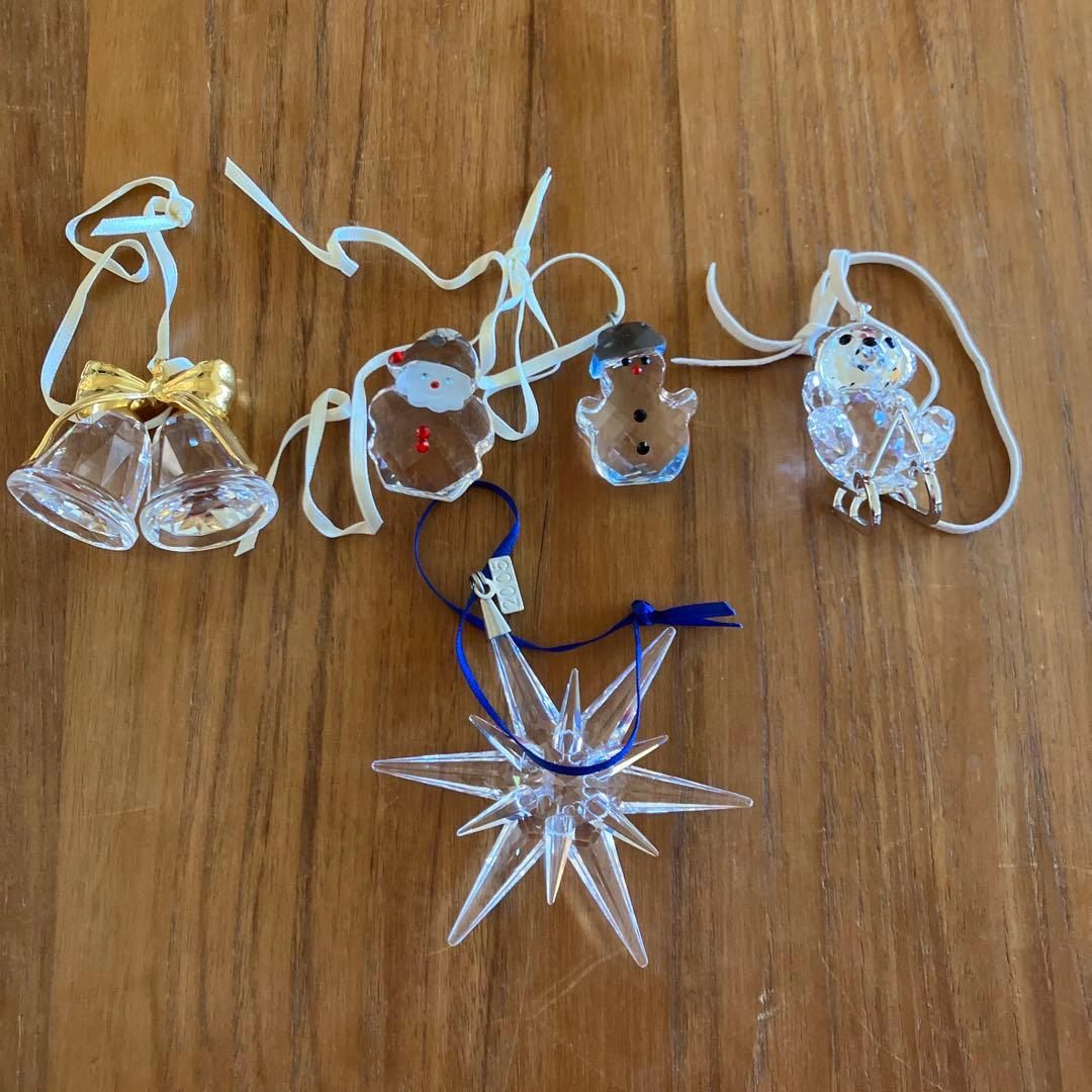 スワロフスキー　クリスマスオーナメント5点セット
