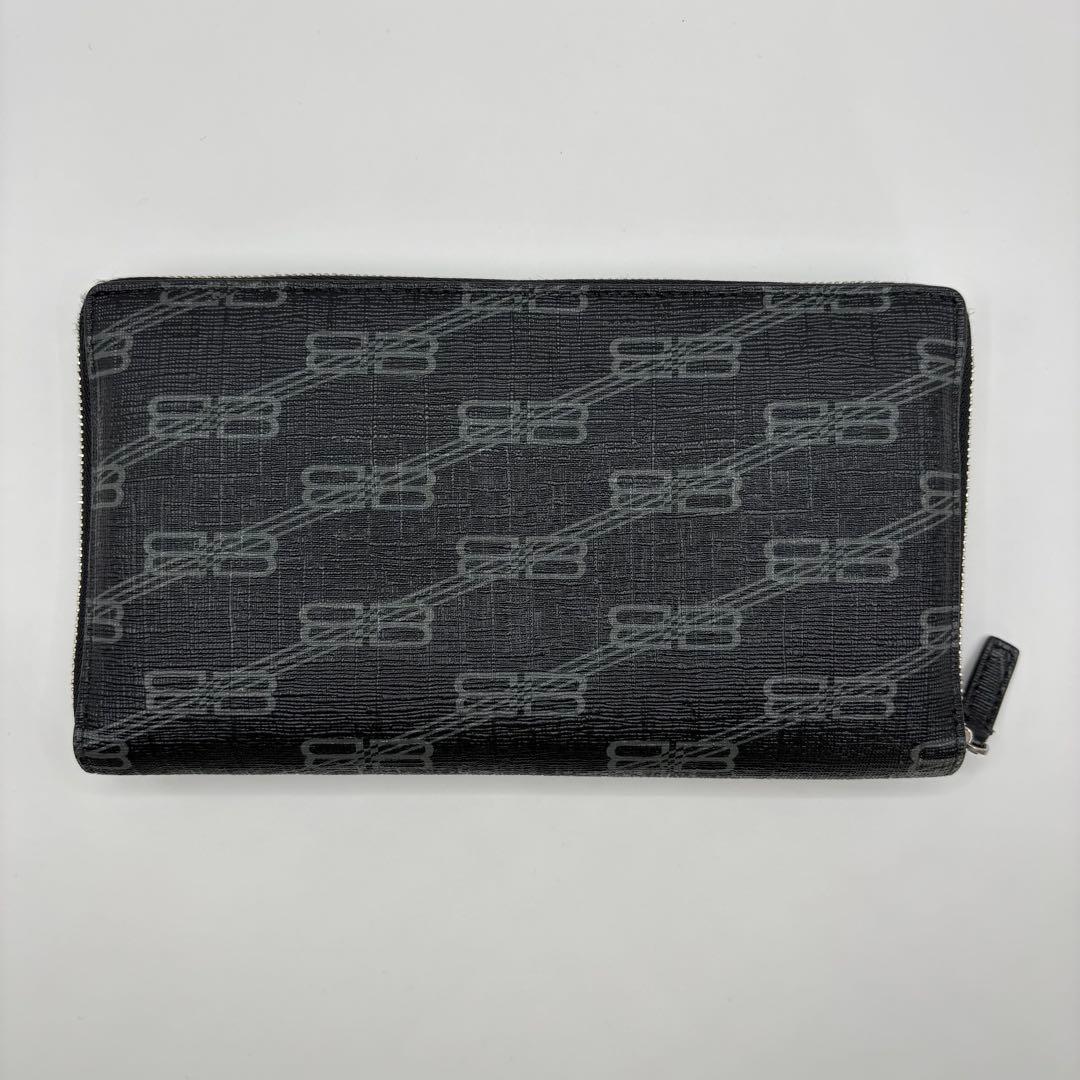 BALENCIAGA 長財布　ラウンドジップ　ブラック　BB モノグラム　財布