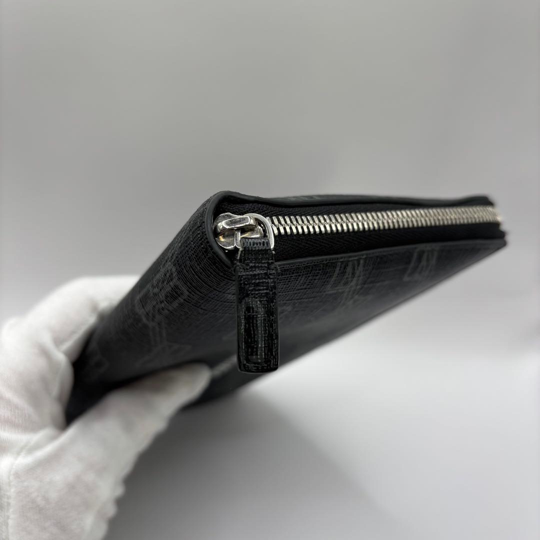 BALENCIAGA 長財布　ラウンドジップ　ブラック　BB モノグラム　財布