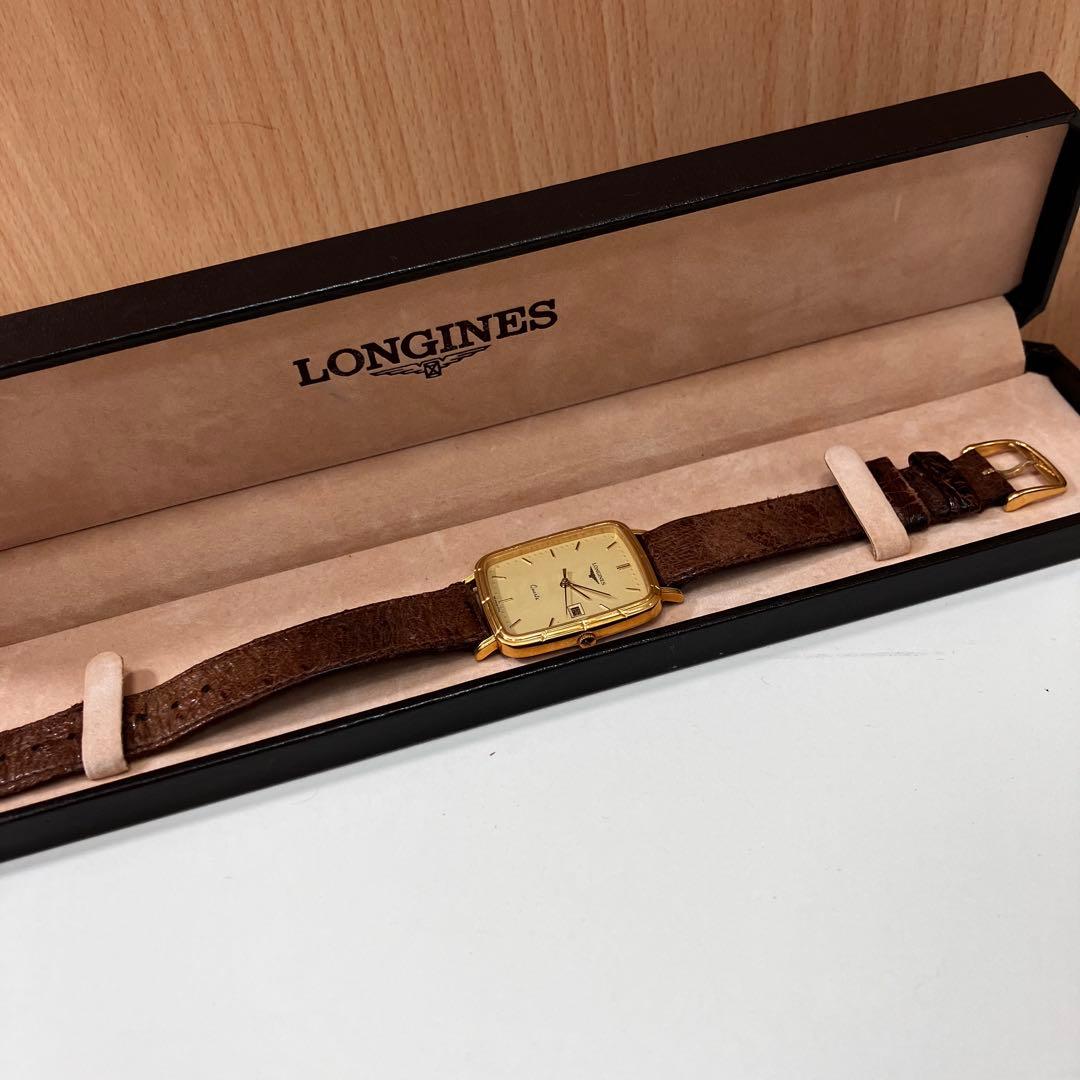 LONGINES ロンジン スクエア クォーツ 腕時計 ゴールドカラー 不動