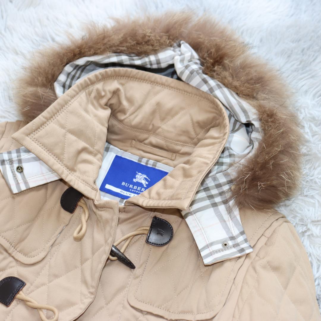 ✨バーバリーブルーレーベル✨キルティング　ダッフル　フード　ファー　2WAY