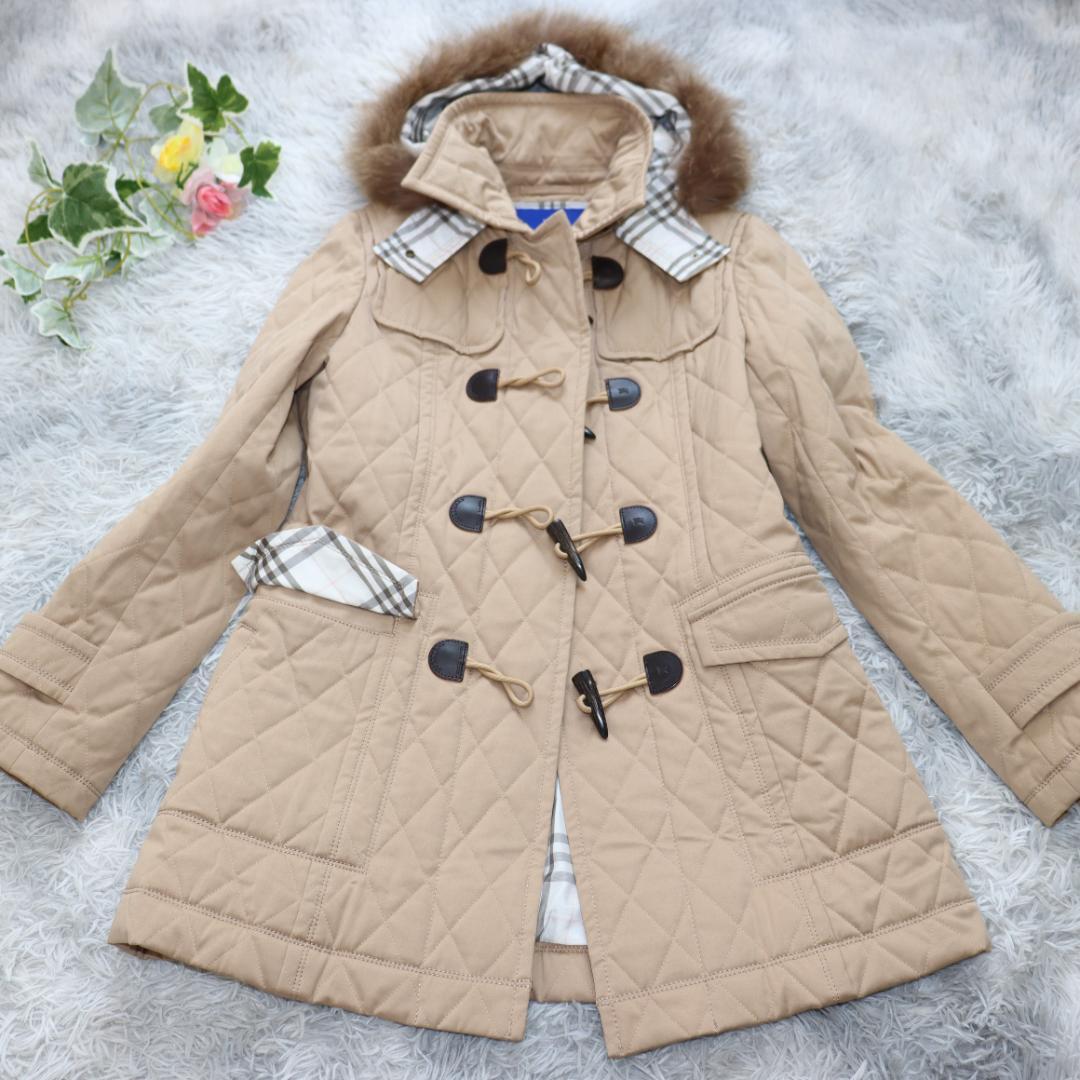 ✨バーバリーブルーレーベル✨キルティング　ダッフル　フード　ファー　2WAY