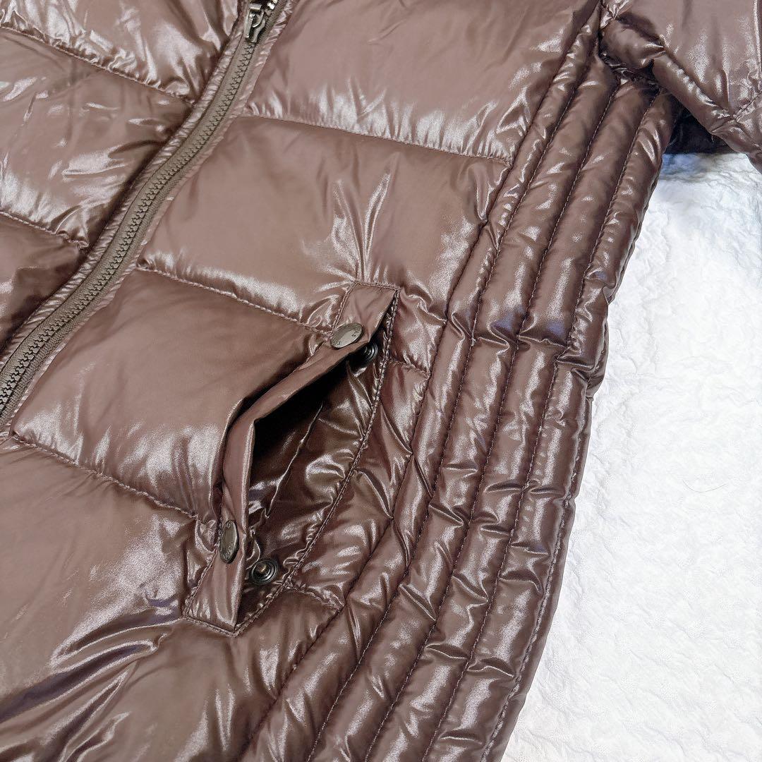 極美品✨TATRASタトラス　クルサ　ダウンジャケット　ブラウン　光沢　フード