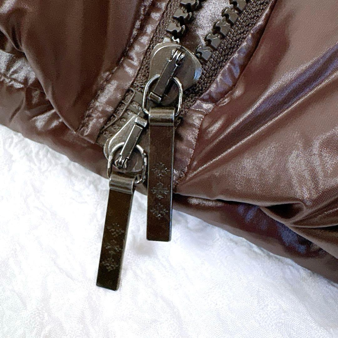 極美品✨TATRASタトラス　クルサ　ダウンジャケット　ブラウン　光沢　フード