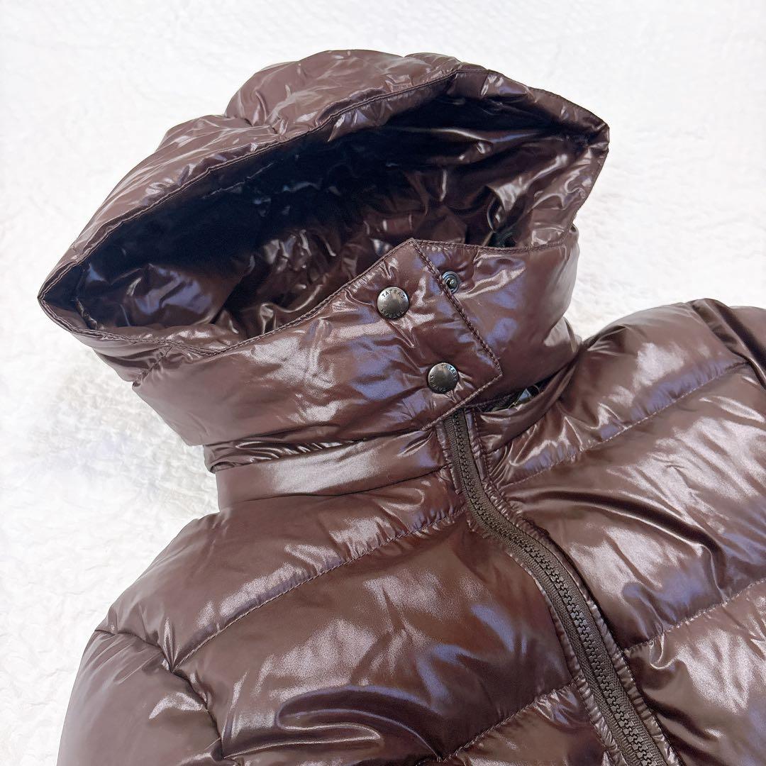 極美品✨TATRASタトラス　クルサ　ダウンジャケット　ブラウン　光沢　フード