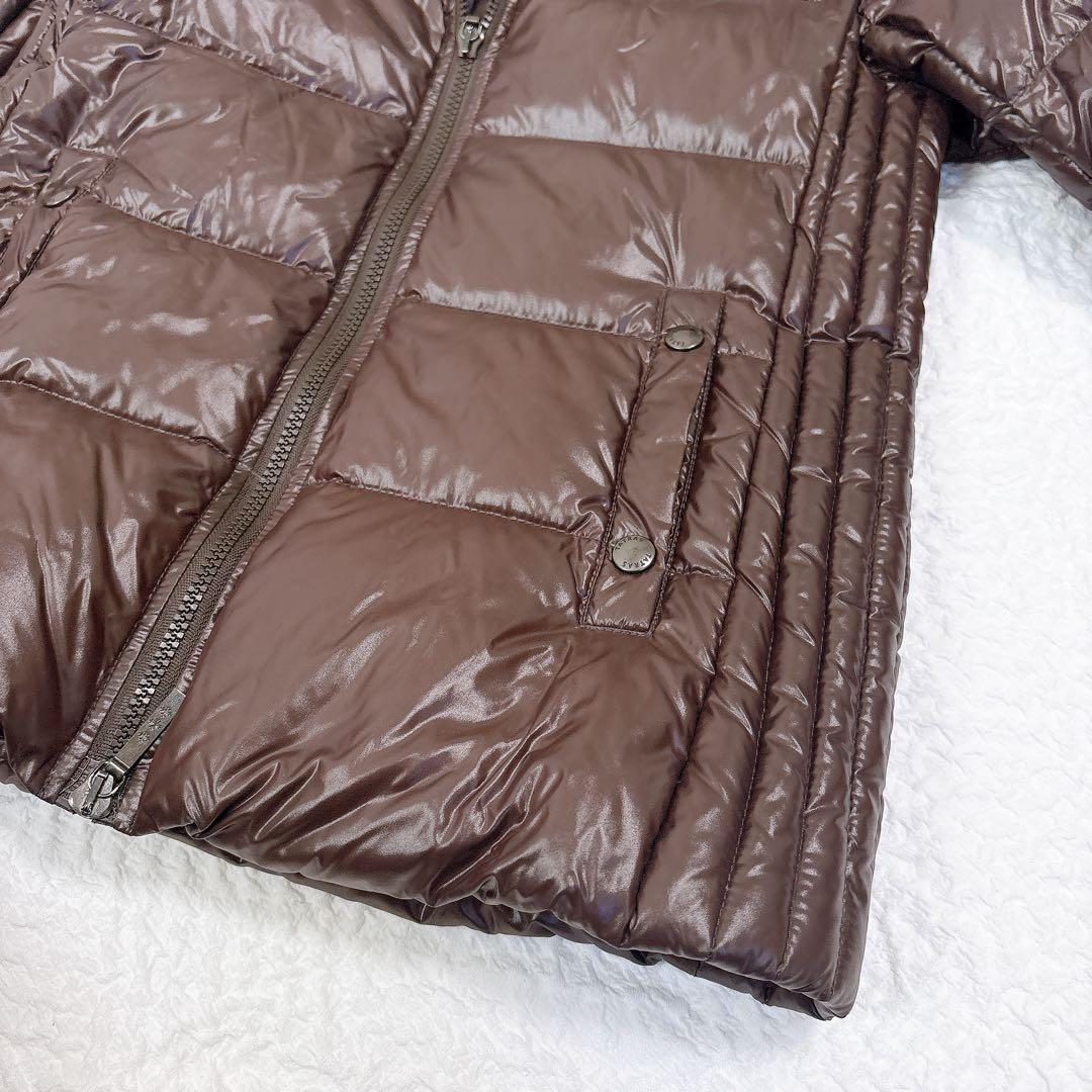 極美品✨TATRASタトラス　クルサ　ダウンジャケット　ブラウン　光沢　フード