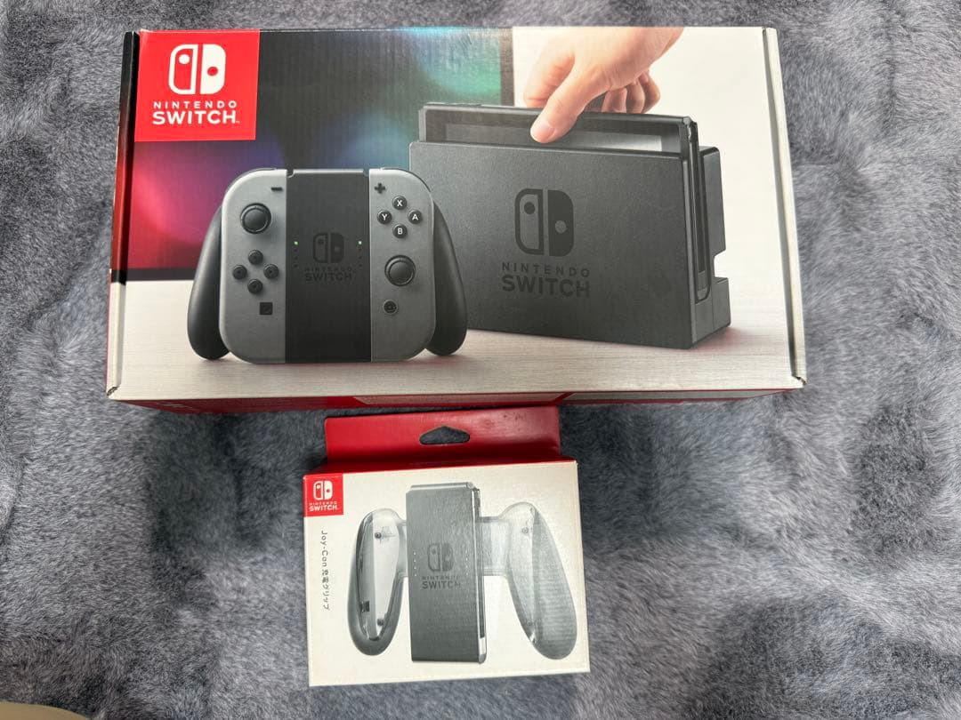 Nintendo Switch 本体 グレー　箱　付属品完備　オマケ付き　美品