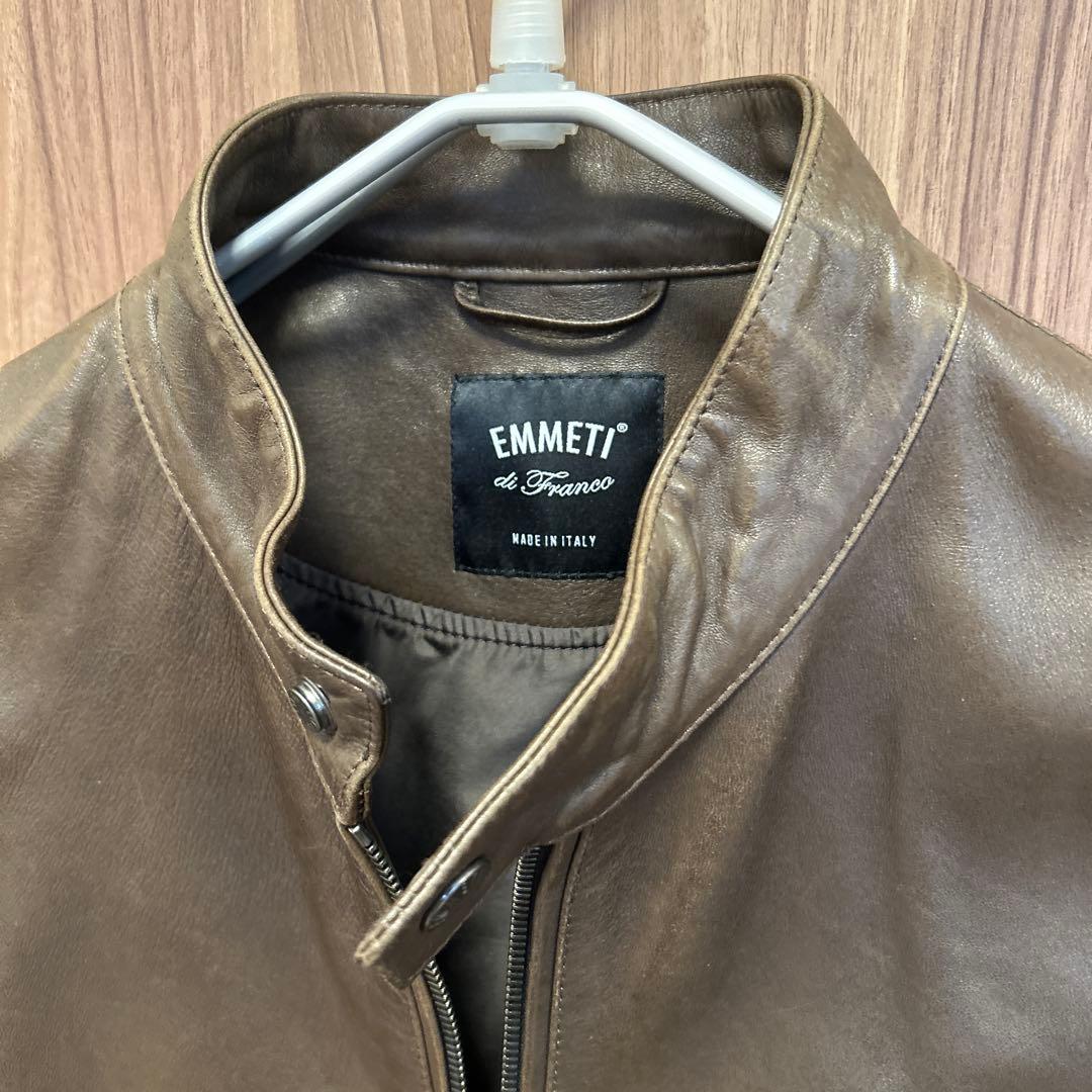 EMMETI エンメティ ライダースジャケット JURI 46 ブラウン