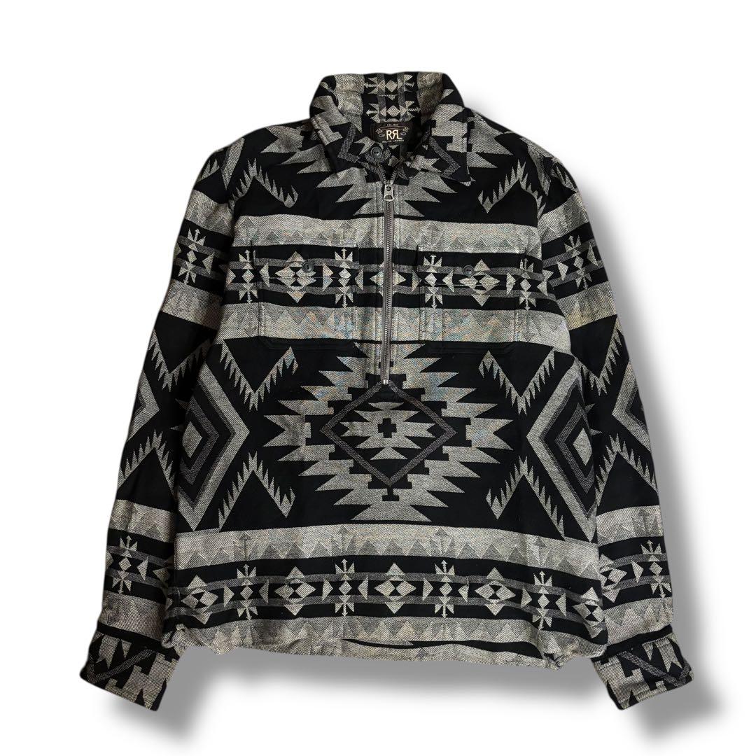 RRL ダブルアールエル ネイティブ柄 ハーフジップ 襟 スウェット アメカジ