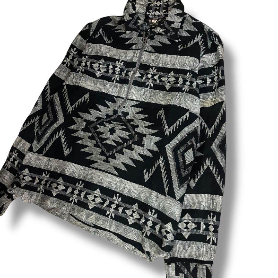 RRL ダブルアールエル ネイティブ柄 ハーフジップ 襟 スウェット アメカジ