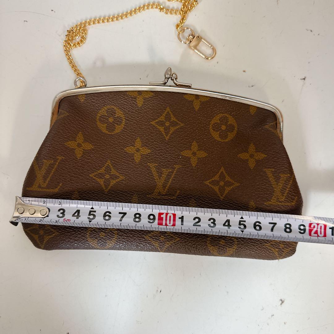 ルイヴィトン　モノグラム　USAバケット付属　がま口ポーチ　チェーン付
