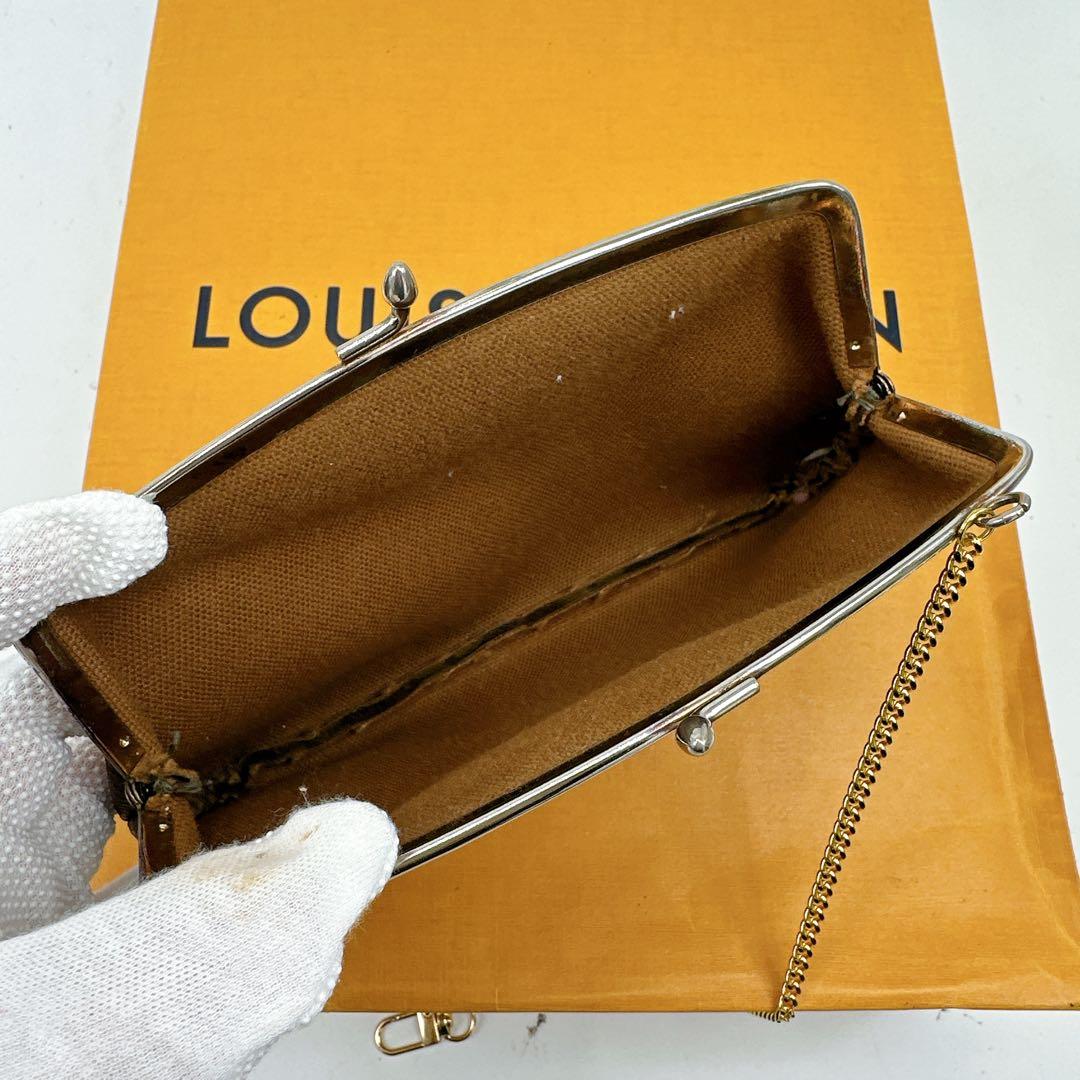 ルイヴィトン　モノグラム　USAバケット付属　がま口ポーチ　チェーン付