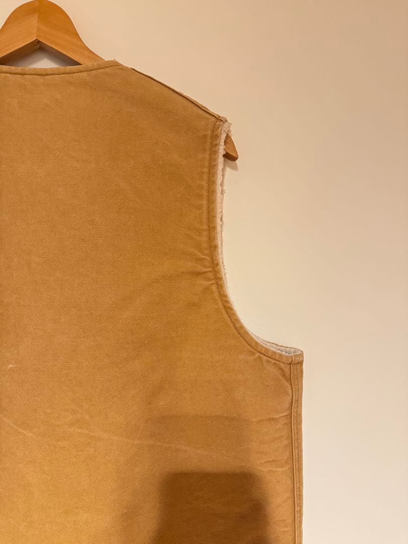 専用 カーハート ダックベスト ベスト XLサイズ ベージュ 古着 フェード