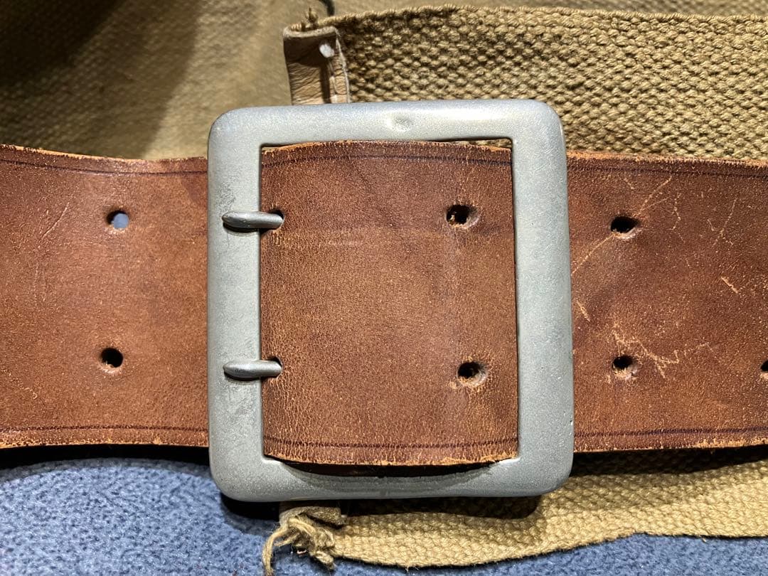 日本軍 三十年式装備対応 幅広帆布帯革 Dカン付き ヴィンテージ