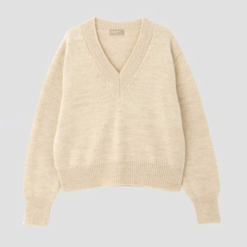 【マーガレットハウエル】DENSE WOOL Vネックニット 22AW キナリМ