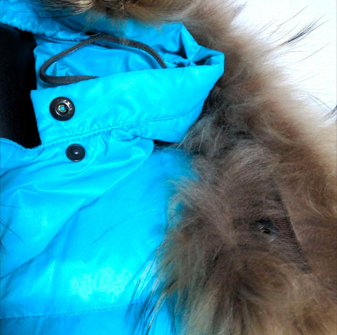 cw1 DUVETICA ダウンベスト 水色 ラクーンファー サイズ40