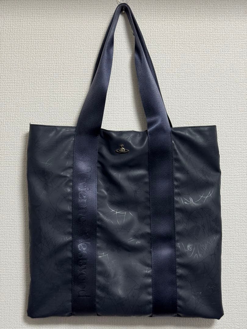 【Vivienne Westwood】PVC レザー トートバッグ ネイビー