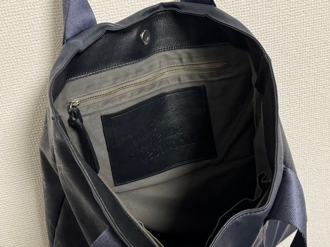 【Vivienne Westwood】PVC レザー トートバッグ ネイビー