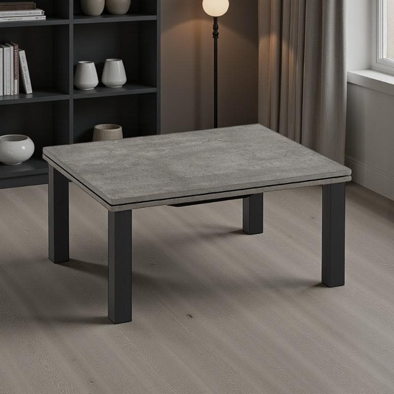こたつテーブル 75×60cm コンクリート調 リバーシブル天板