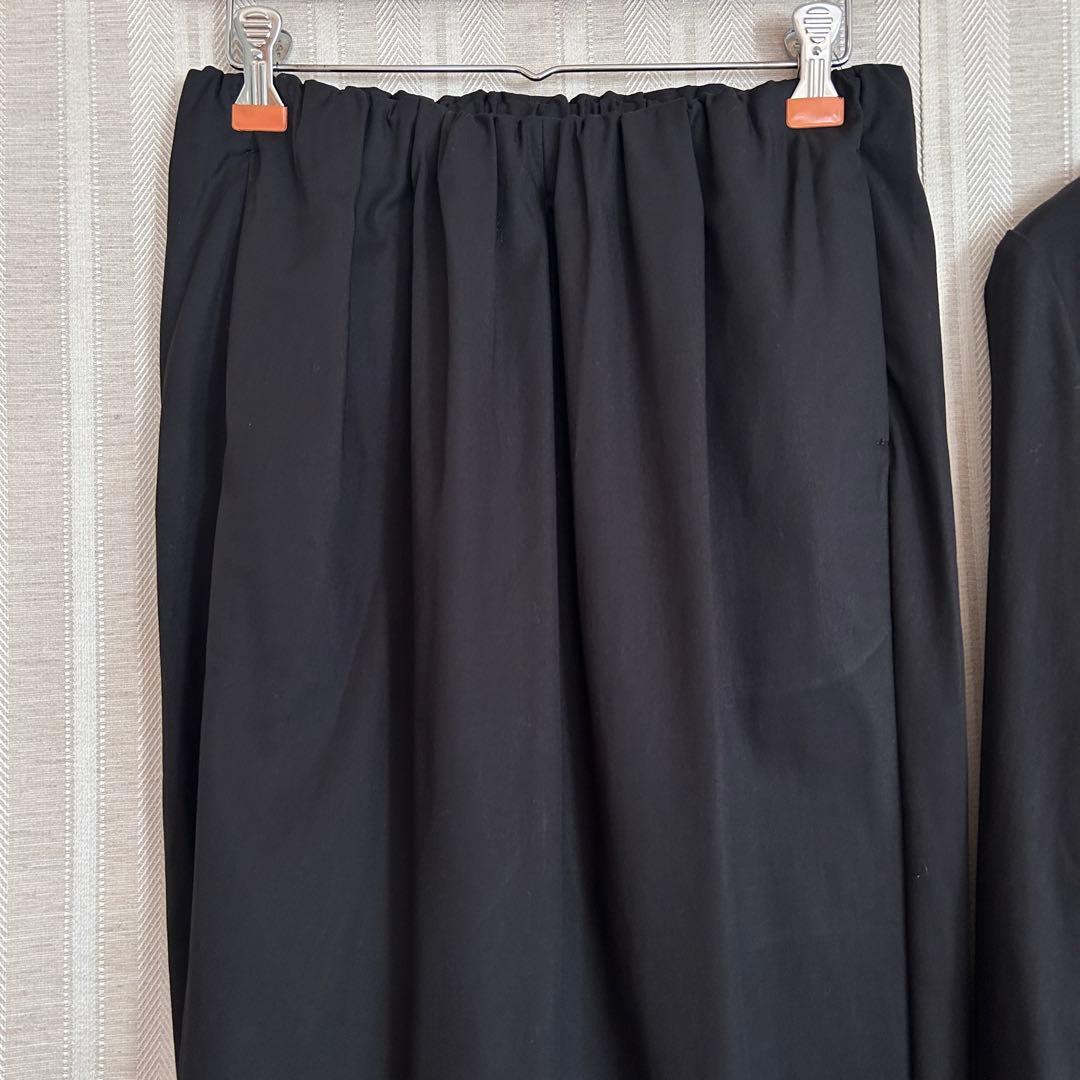 MARECHAL TERRE 黒Vネックノーカラーパンツスーツ2