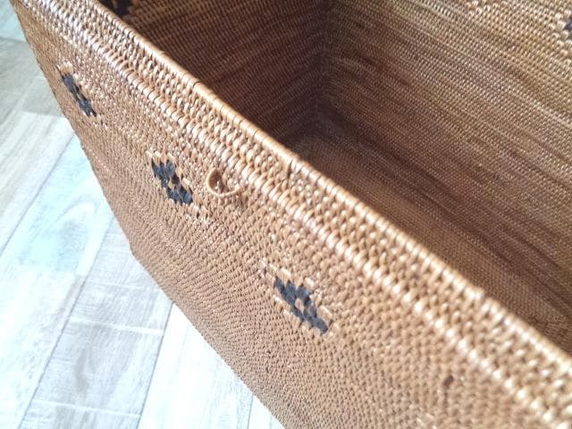 B4長方形ボックス●フタ付●柄入●アタ●バリ島●1002●特大サイズ