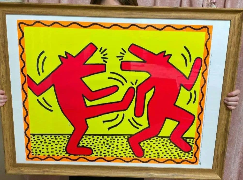 キースヘリング セリグラフ ポスター 額縁付き