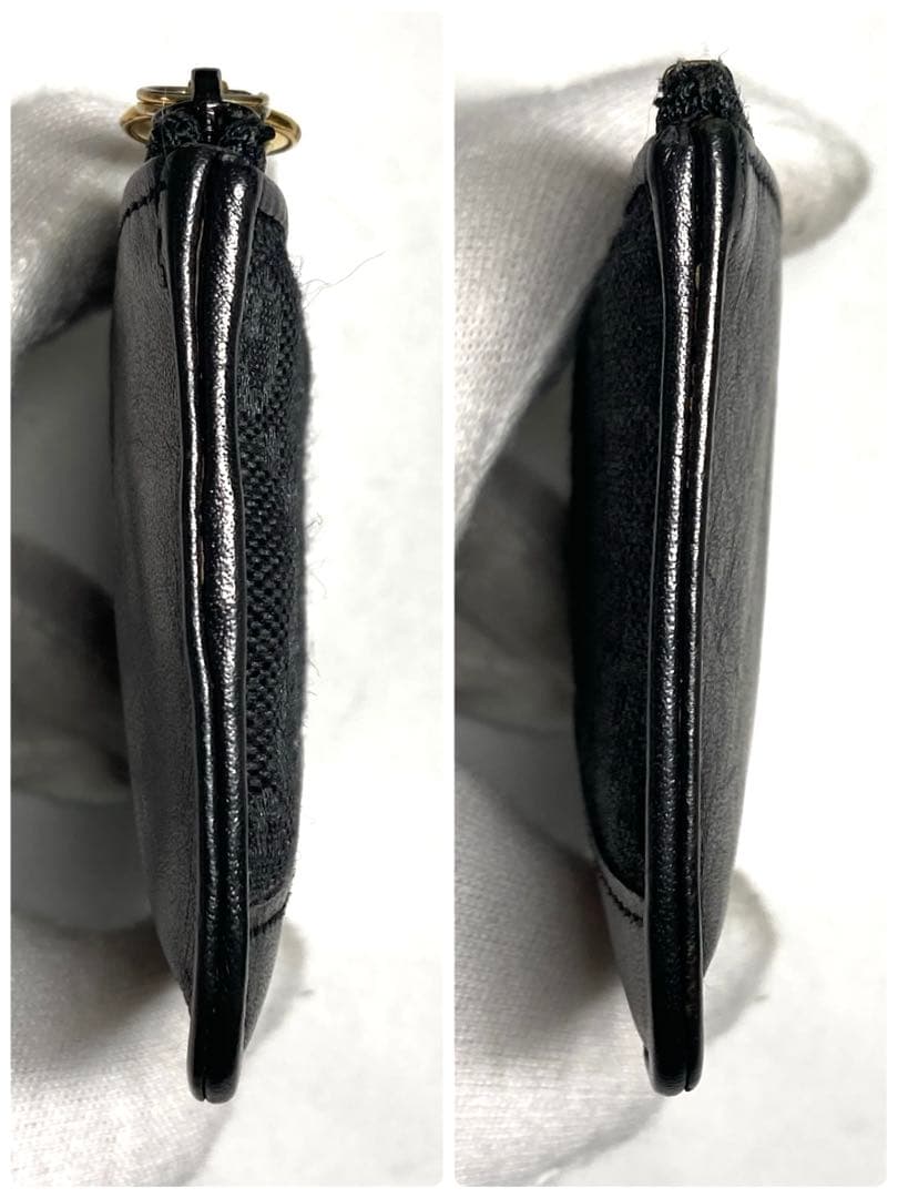 良品　GUCCI グッチ　GGキャンバス レザー　ケース　カードケース