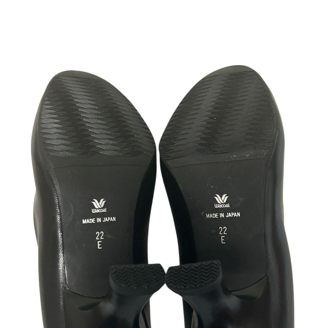 新品未使用　ワコールサクセスウォークアーモンドトゥパンプス ブラック 22E