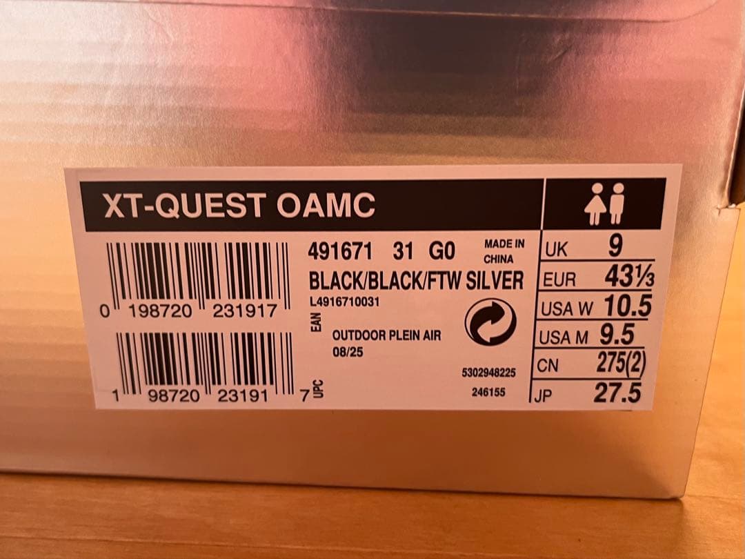 新品 未使用 国内正規 27.5cm OAMC Salomon XT-Quest