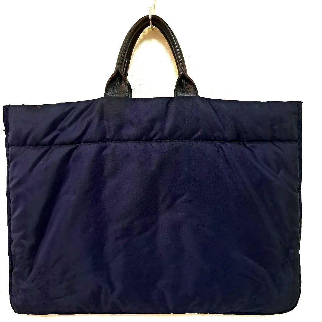 レア　トリコ コムデギャルソン トートバッグ キルティング ネイビー×パープル
