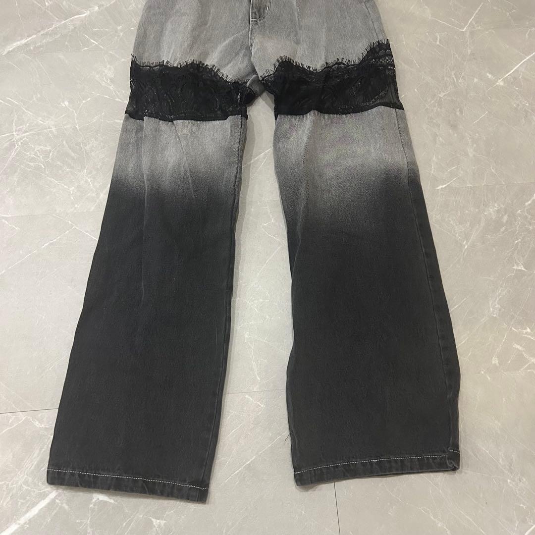 Darich グレー レース付きデニム