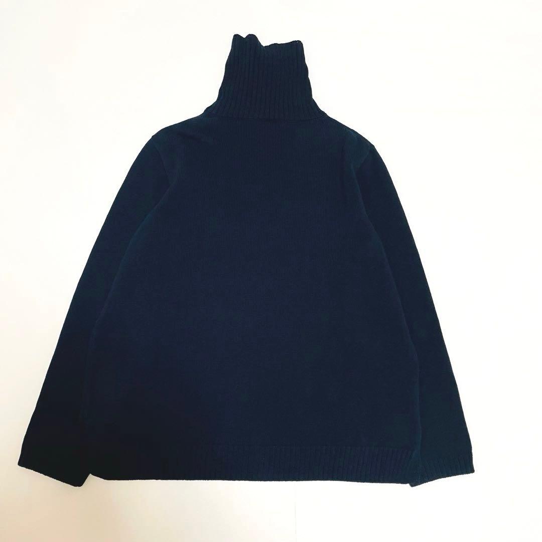 アリス様　45R アイスコットンのタートルネックTシャツ　R刺繍　濃紺