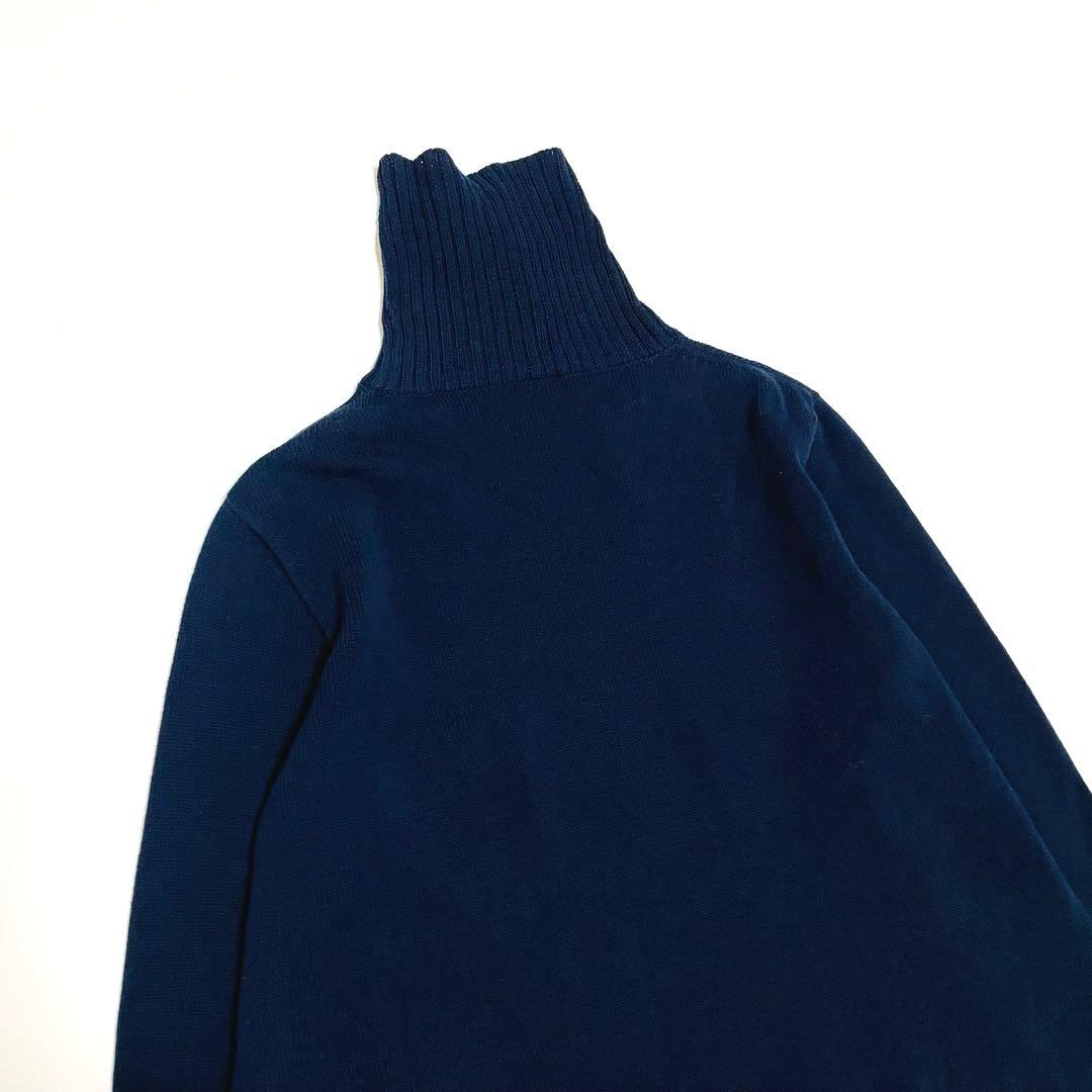 アリス様　45R アイスコットンのタートルネックTシャツ　R刺繍　濃紺
