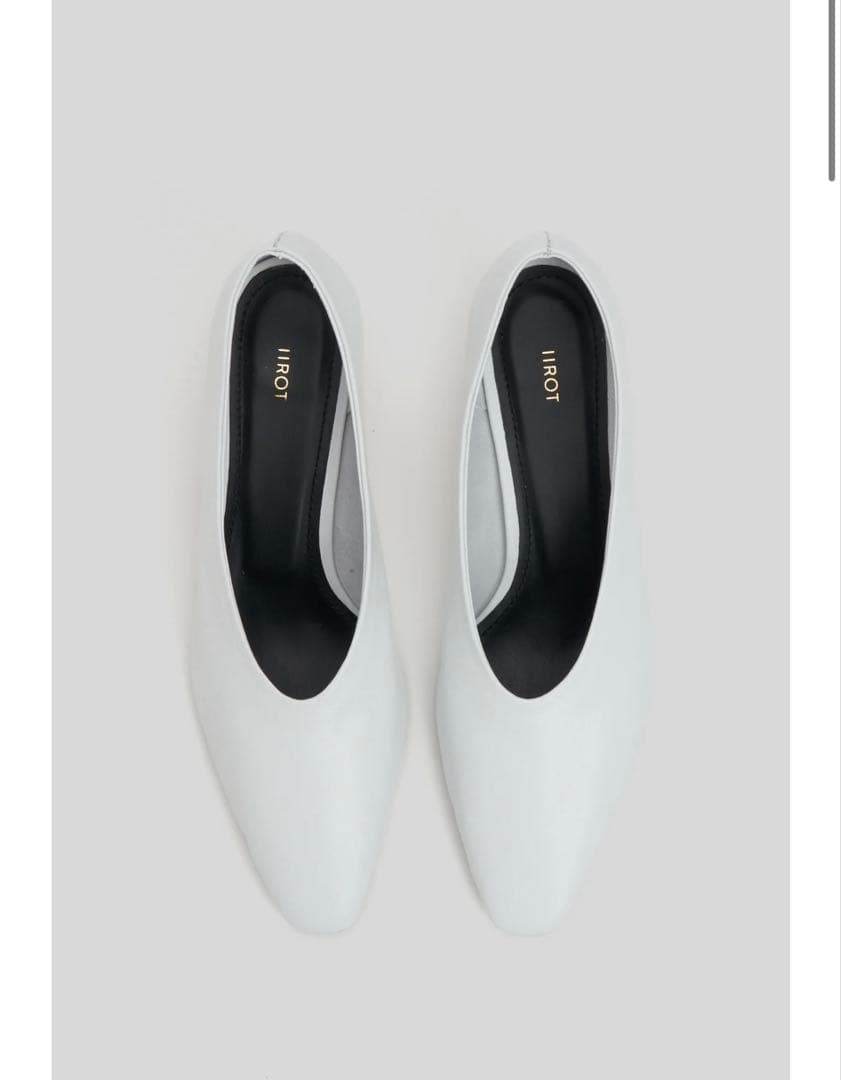 【iirot】Cover Pump_White ホワイトポインテッドトゥパンプス