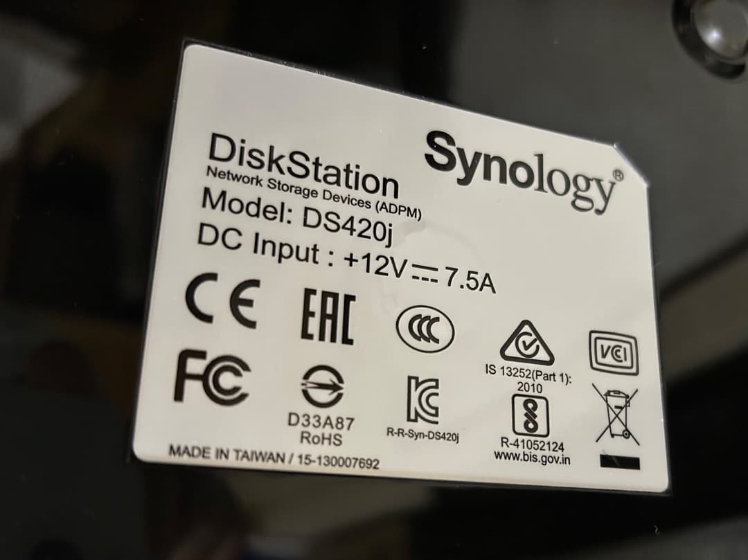 Synology DS420j NAS 本体のみ / 純正AC付 / 初期化済