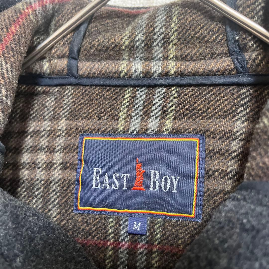 King　　イーストボーイ　カシミヤ混　ダッフルコート　チェック　M