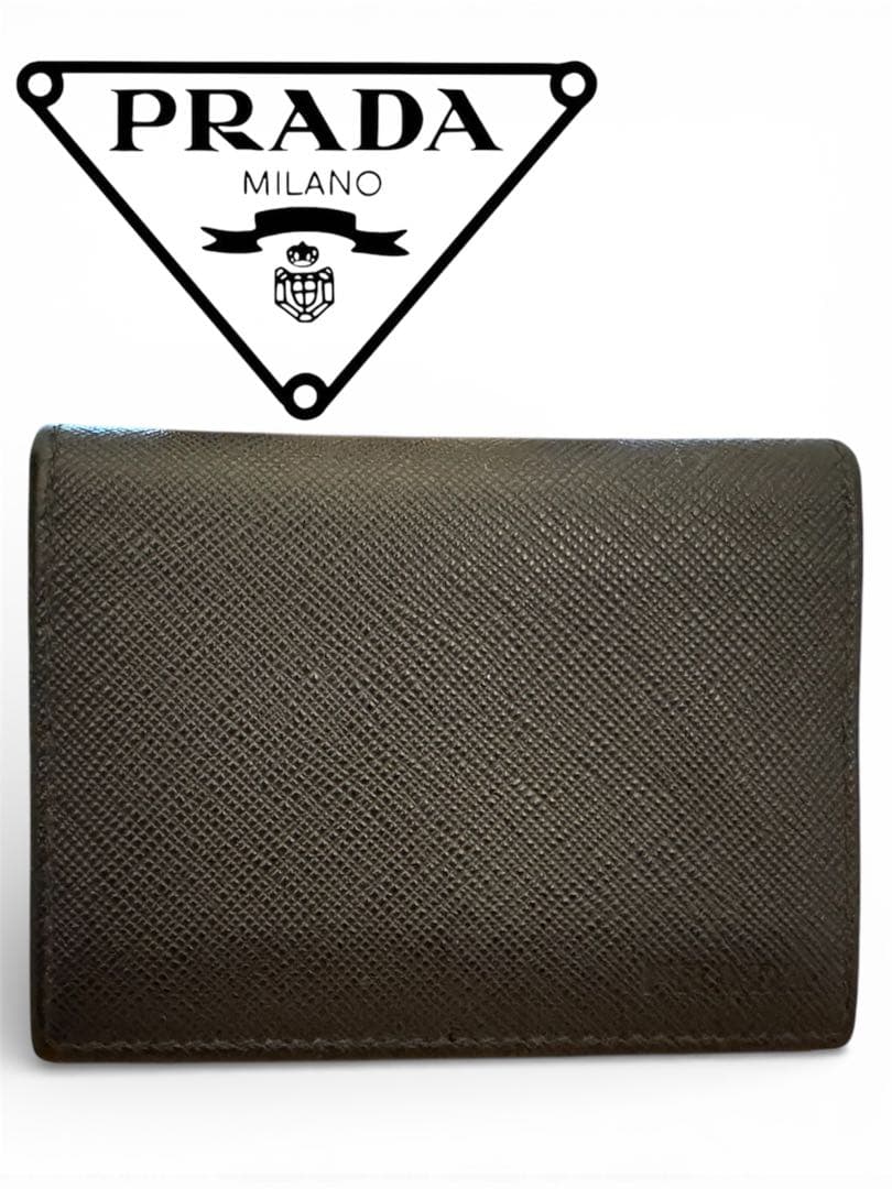 PRADA サフィアーノ ブラック レザー 名刺入れ カードケース