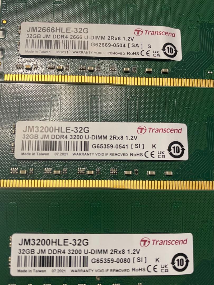￼ Crucial & ￼Transcend 128GB (32Gx4)3200