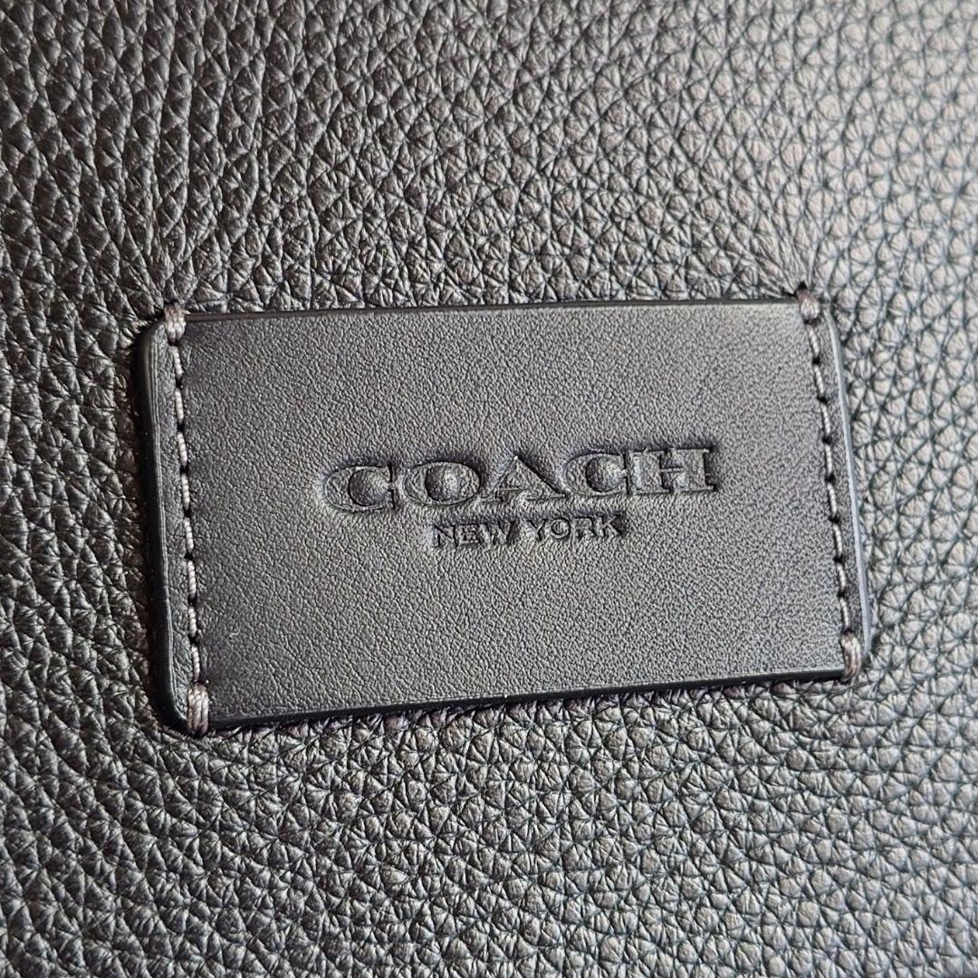 美品 コーチ スプリント メッセンジャー A4収納可 レザー 斜め掛け ブラック