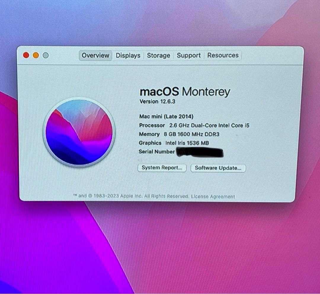 Macデスクトップ Mac mini i5 8GB 500GB SSD crucial 2014