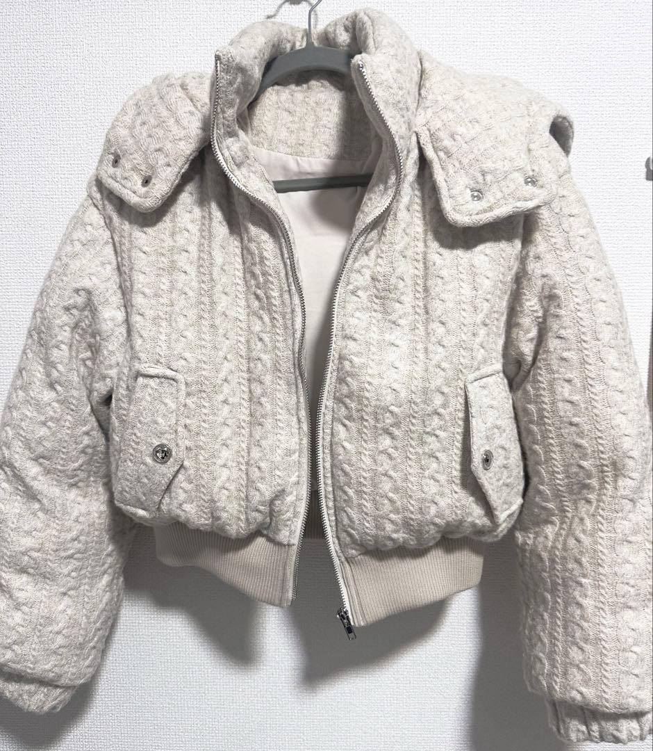 BunnyLis ケーブルニットキルティングジャケット