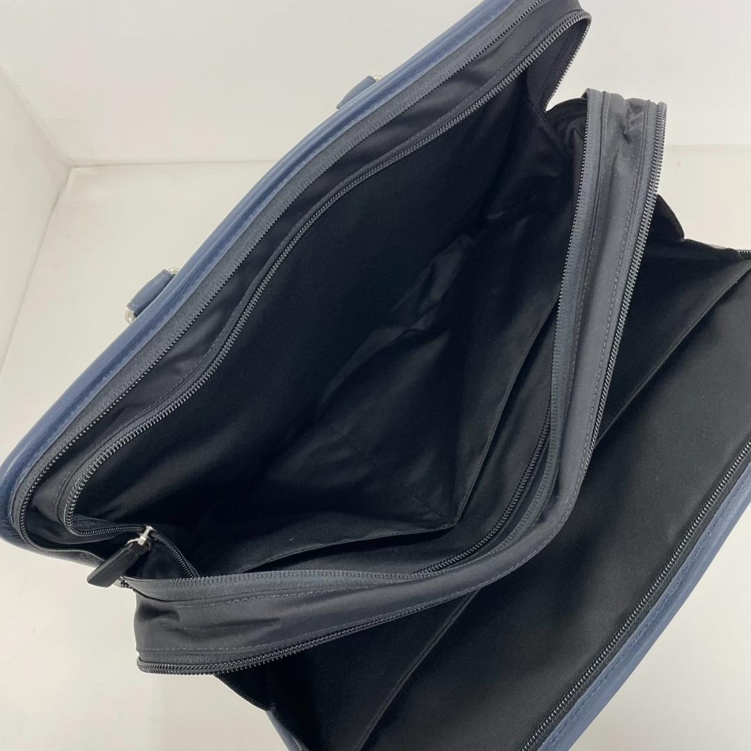 771694/COACH レザーブリーフバッグ 牛革 ネイビー メンズ