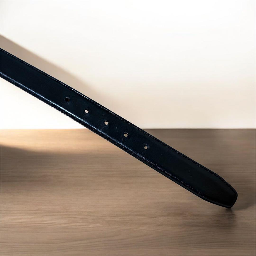 【ハイブランド】ブルガリ ベルト リバーシブル 黒 茶ロゴ金具 BVLGARI