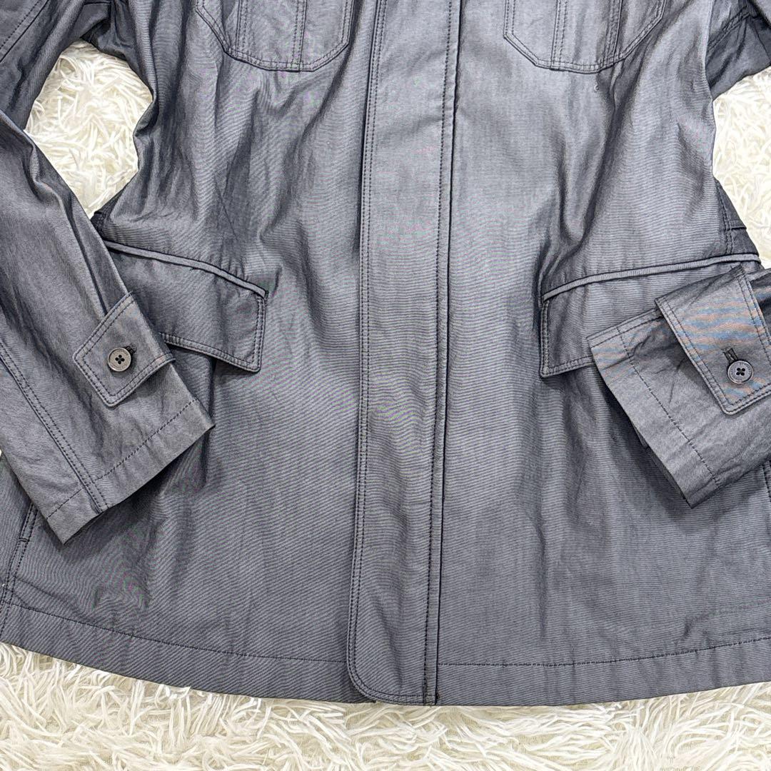 美品✨XLサイズ　バーバリーロンドン　ブルゾン　ノバチェック　ロゴボタン　グレー