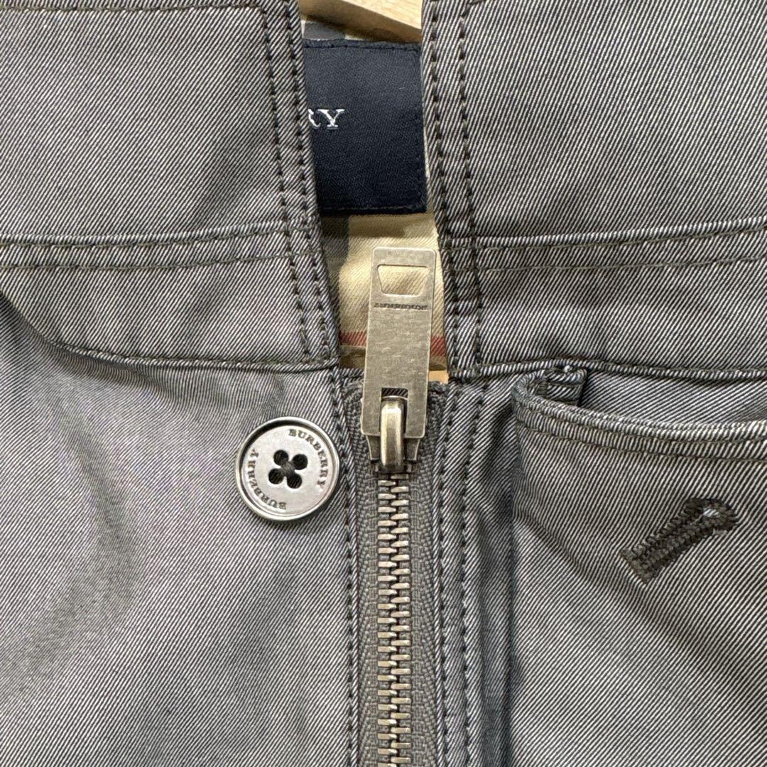 美品✨XLサイズ　バーバリーロンドン　ブルゾン　ノバチェック　ロゴボタン　グレー